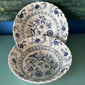 2 J&G Meakin Blue Nordic round vegetable bowl/classic made in England